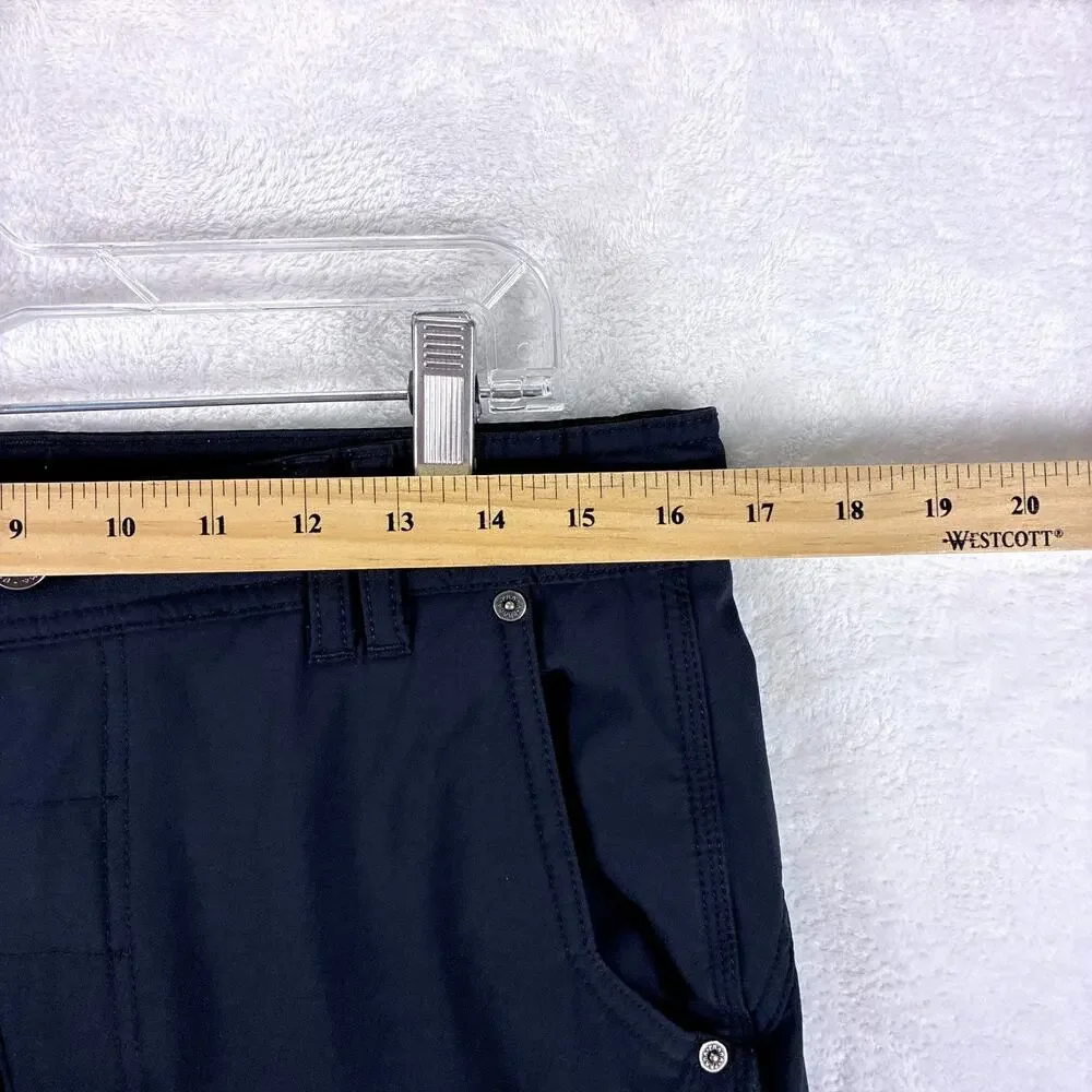 Prana Pants Mens M Black Zion Nylon Stretch Belted Performance Hiking Outdoors